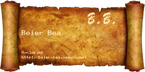 Beier Bea névjegykártya